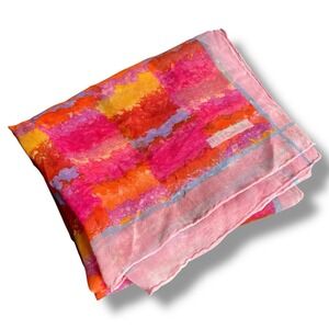 BALESTRA Womens Abstract Pattern‎ Scarf 61"x17" Rectangle Watercolor Print